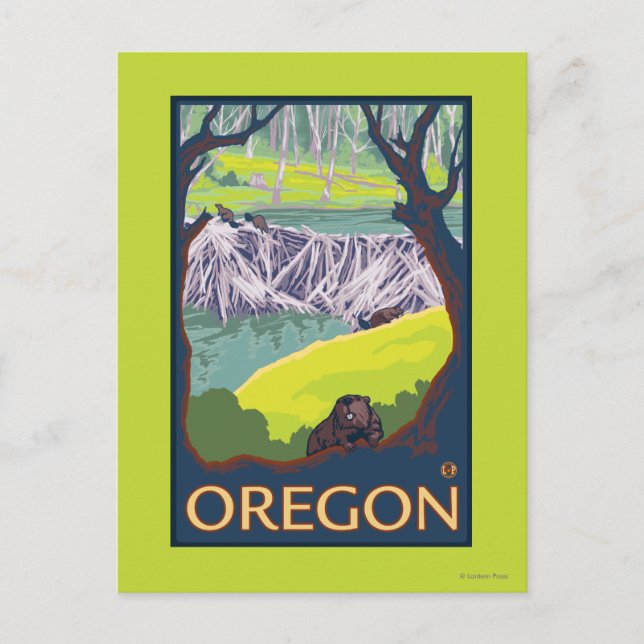 Carte Postale Famille des castors (Devant)