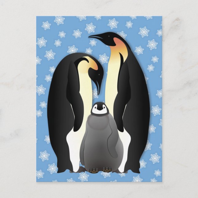 Carte Postale famille des pingouins (Devant)