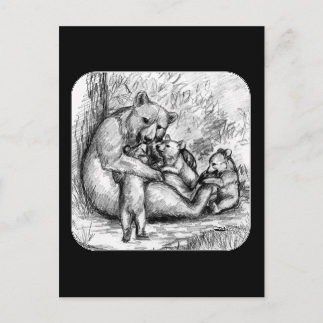 Carte Postale Famille d'ours (Devant)