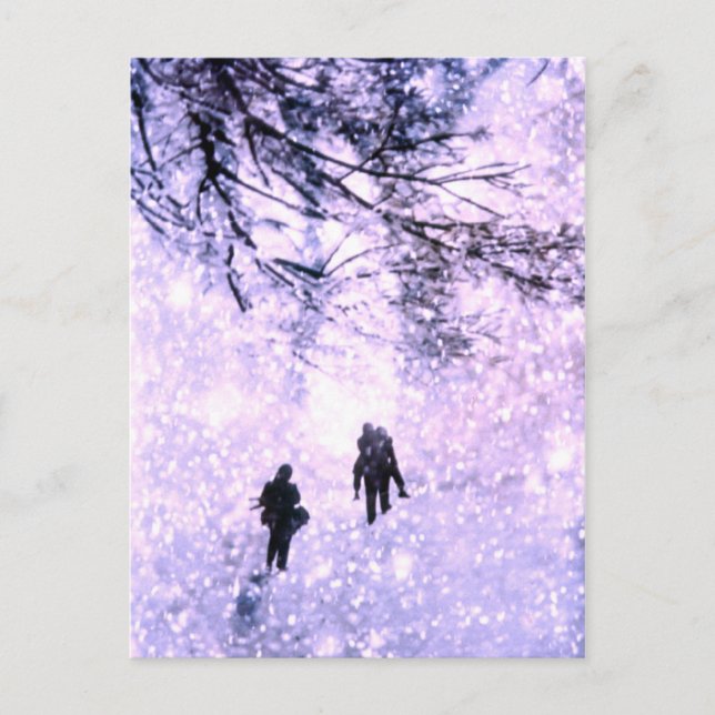 Carte Postale Famille en hiver (Devant)