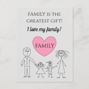 Carte Postale FAMILLE est le plus grand cadeau Mignonne