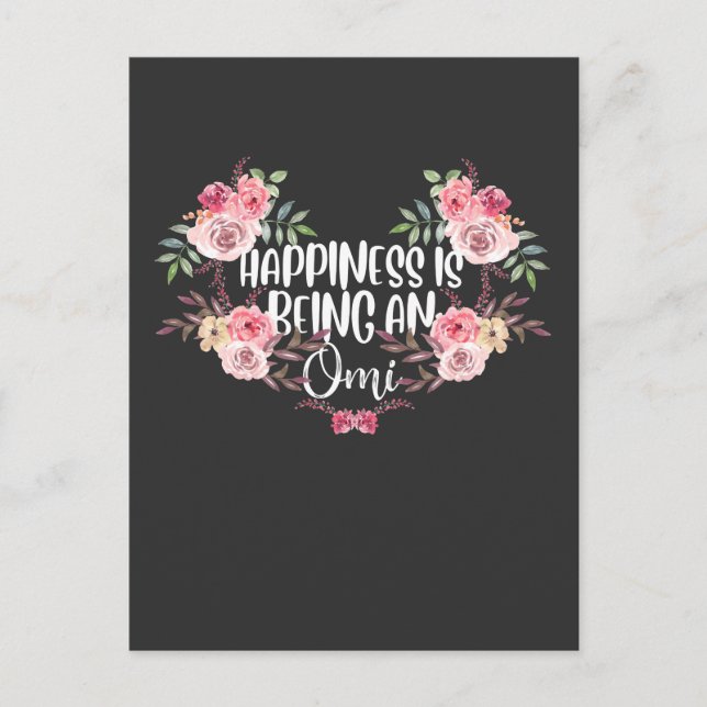 Carte Postale Famille Grand-mère Bonheur Omi Grandma Flower (Devant)