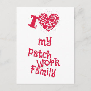 Carte Postale Famille - I Love My Patchwork Family