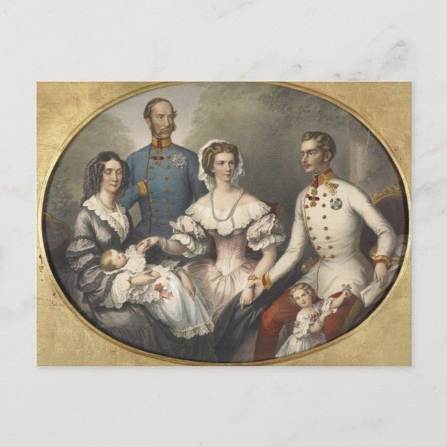 Carte Postale Famille impériale Autriche, impératrice Sissi 1856 (Devant)