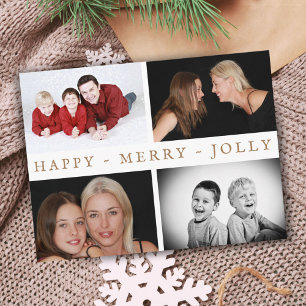Carte Postale Famille Joyeuse Heureuse et Gai 4 Collage de Photo
