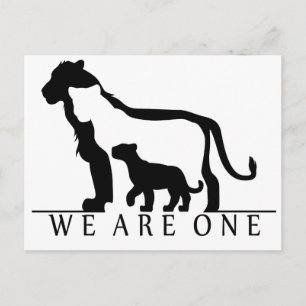 Carte Postale Famille Lion (version blanche)
