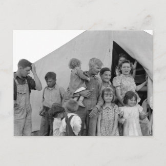 Carte Postale Famille Migrant Pendant La Récolte De Pois — 1939