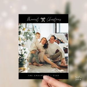 Carte Postale Famille minimaliste moderne thème de nœud noir