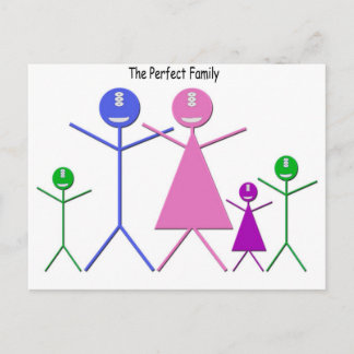 Carte Postale Famille Monster (2 Garçons, 1 Fille)
