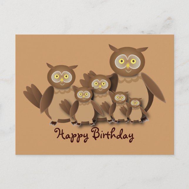 Carte Postale Famille Owl (Devant)