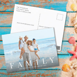 Carte Postale Famille photo moderne simple minimaliste personnal