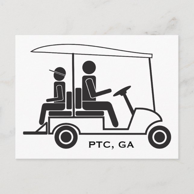 Carte Postale Famille PTC GA Golf Cart (Devant)