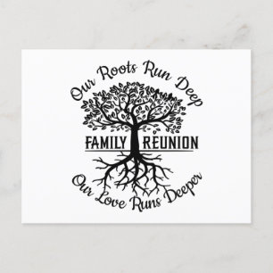 Carte Postale Famille Réunion Arbre Familial Racines cardiaques