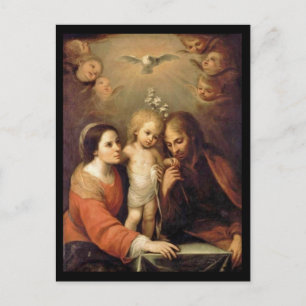 Carte Postale Famille Sainte avec Cherubs par Gutierrez