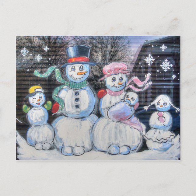 Carte Postale Famille Snowman (Devant)
