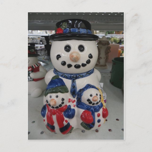 Carte Postale Famille Snowman (Devant)