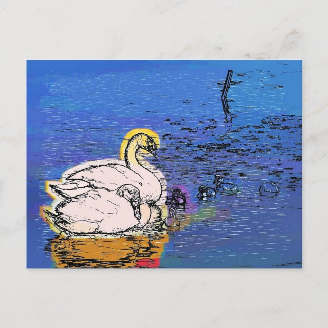 CARTE POSTALE FAMILLE SWAN (Devant)