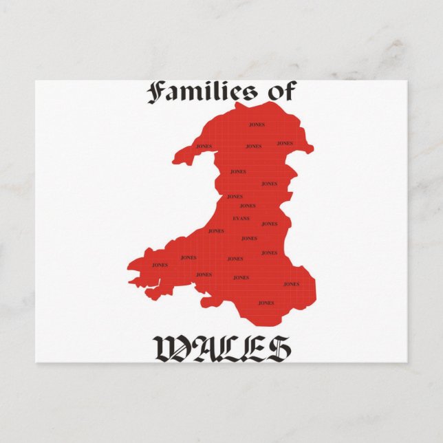 Carte Postale Familles du Pays de Galles (Devant)