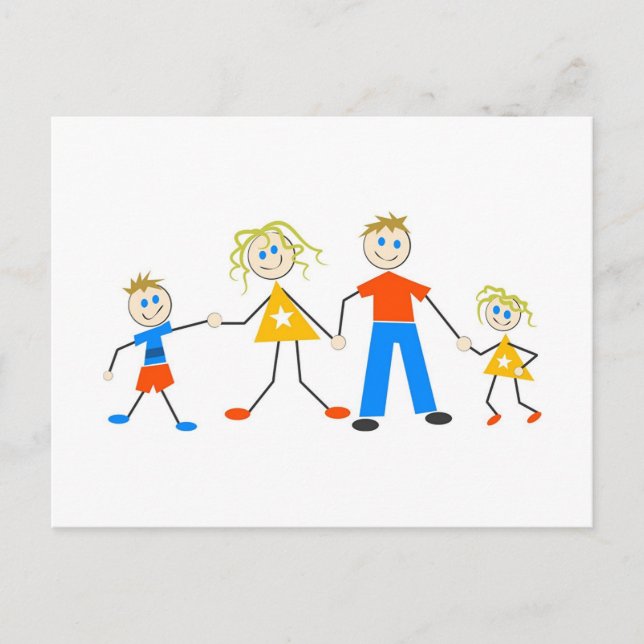 Carte Postale Familles heureuses (Devant)