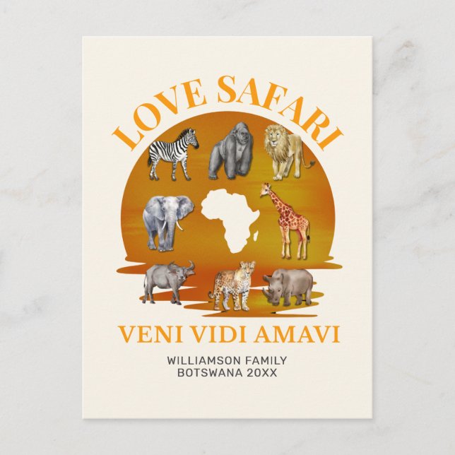 Carte Postale Family Group LOVE SAFARI Souvenir (Devant)