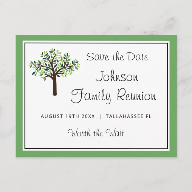 Carte Postale Family Reunion Family Family Tree Enregistrer la d (Devant)