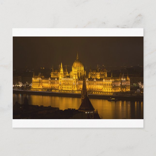 Carte Postale Famine Parliament Budapest by night (Devant)