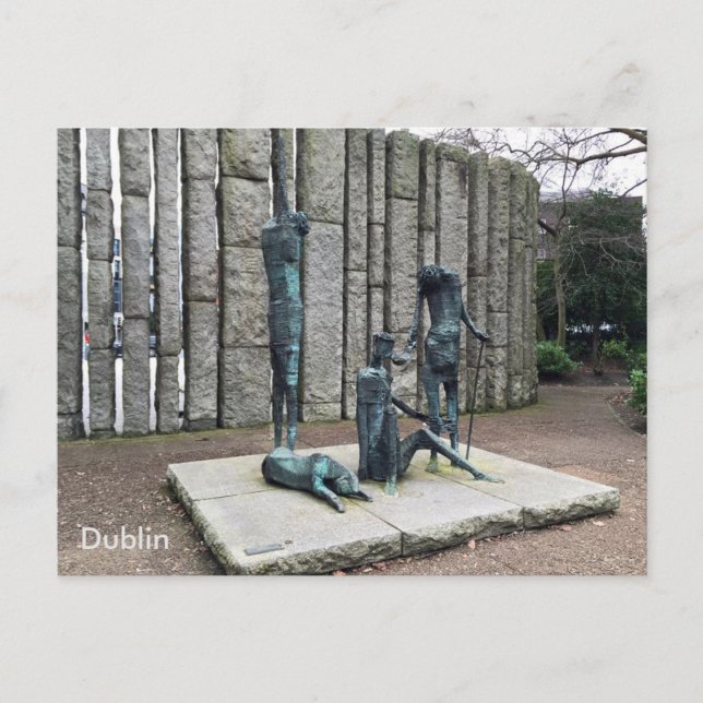 Carte Postale "Famine", St. Stephen's Green, Dublin, Irlande. (Devant)