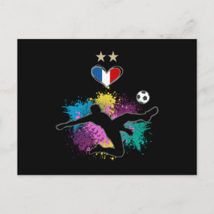 Carte Postale Fan France de football maillot de football avec éj