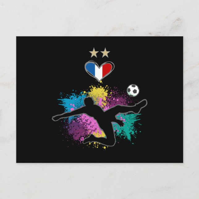 Carte Postale Fan France de football maillot de football avec éj (Devant)