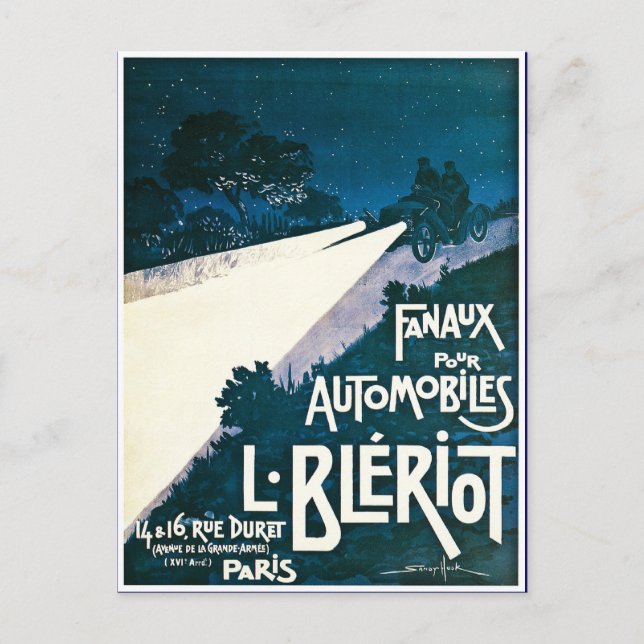 Carte Postale Fanaux Pour Automobiles L Bleriot - Paris, France (Devant)