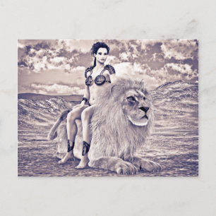 Carte Postale Fantaisie de la Reine Lion