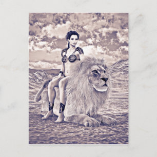 Carte Postale Fantaisie de la Reine Lion