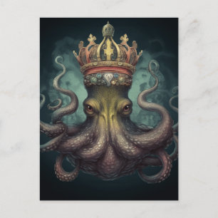 Carte Postale Fantaisie du roi pieuvre