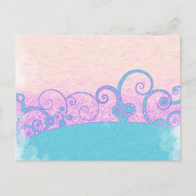 carte postale fantaisiste grunge pastel (Devant)