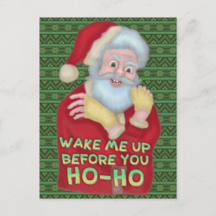 Carte Postale Fantastique Noël Humour Père Noël Réveillez-Moi