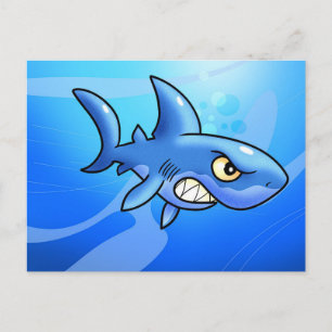Carte Postale Fantastique requin caricature