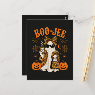 Carte Postale Fantôme de léopard Boo JEE Halloween mignon effray