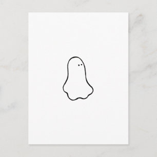 Carte Postale Fantôme - dessin de petite ligne graphique