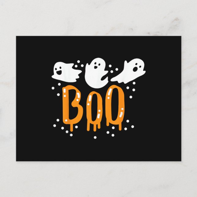 Carte Postale Fantôme d'Halloween Chou Mignon (Devant)