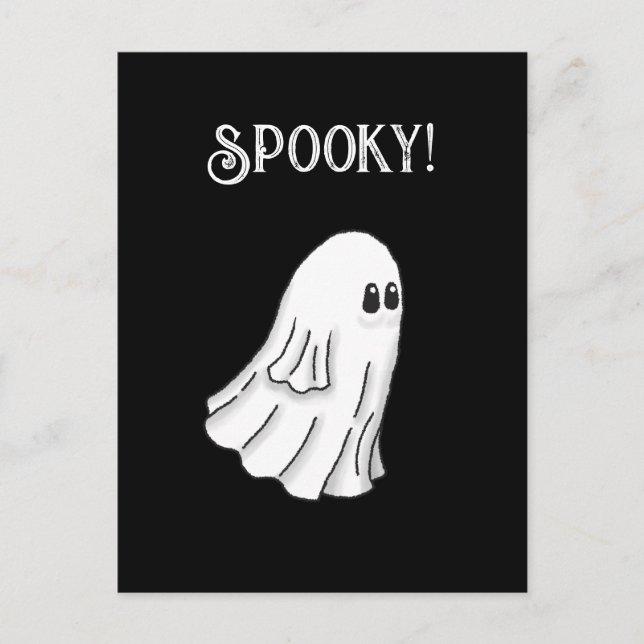 Carte Postale Fantôme effrayant d'Halloween (Devant)