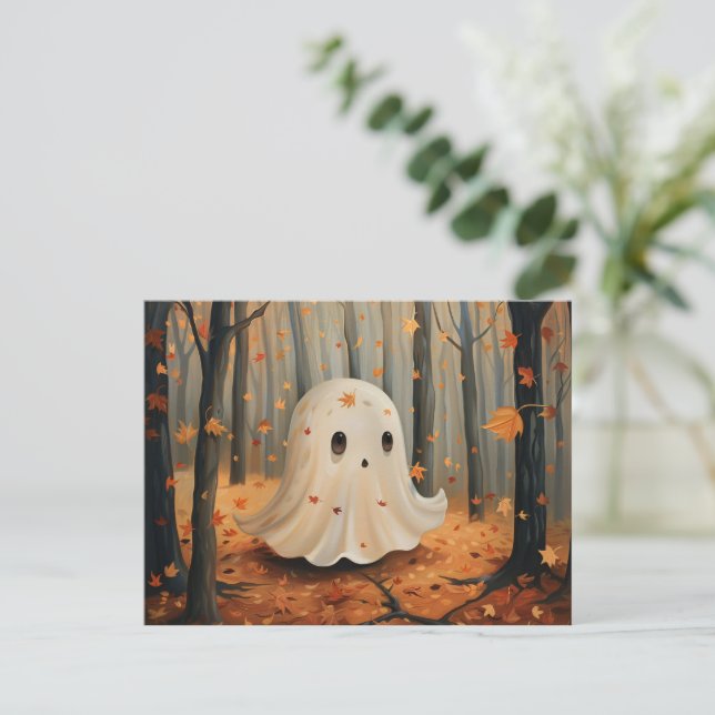 Carte Postale Fantôme lunatique mignon automne (Debout devant)
