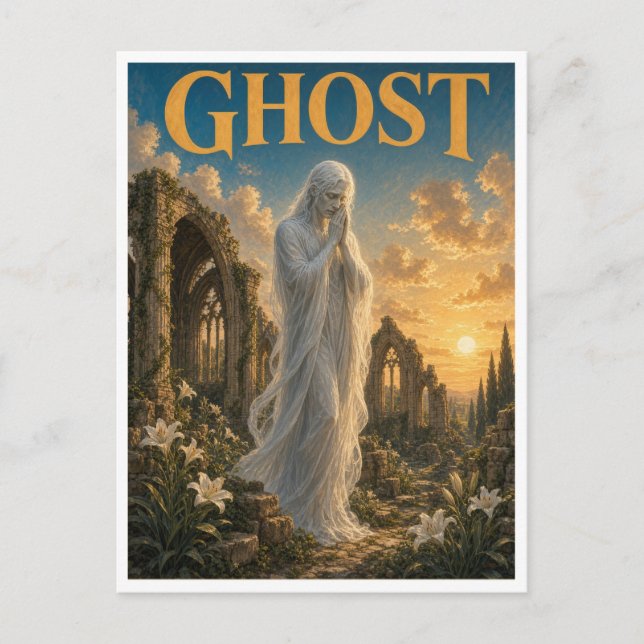 Carte Postale Fantôme, monstre de fantasy gothique (Devant)