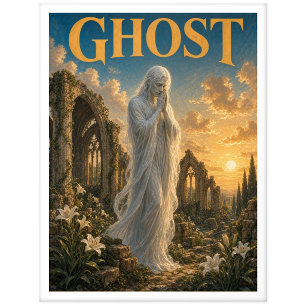 Carte Postale Fantôme, monstre de fantasy gothique