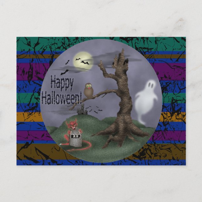 Carte Postale Fantômes d'Halloween (Devant)