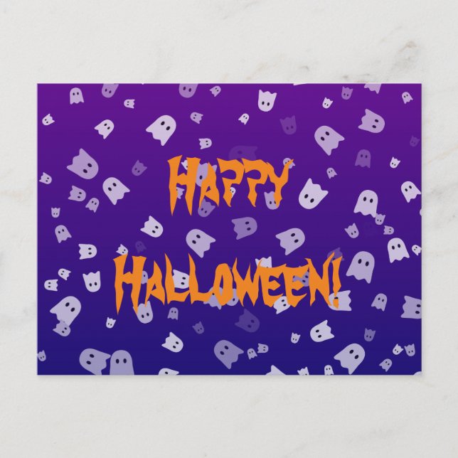 Carte Postale Fantômes d'Halloween (Devant)