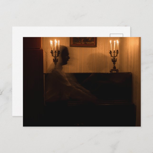 Carte Postale fantômes d'horreur dans la chambre. couple de dans (Devant / Derrière)