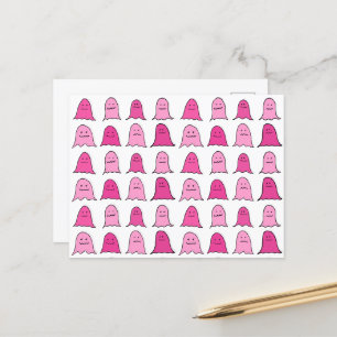 Carte Postale Fantômes roses d'Halloween