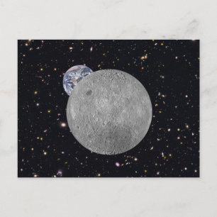 Carte Postale Far Side of the Moon Earth Starry Sky