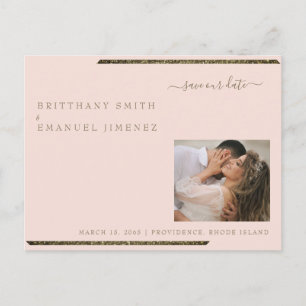 Carte Postale Fard & Or Éblouissant Photo Mariage Sauvegarder No
