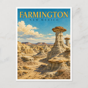 Carte Postale Farmington Nouveau-Mexique Bisti Badlands GeoSaga